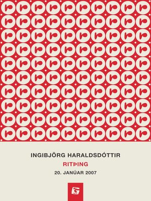 cover image of Ingibjörg Haraldsdóttir : ritþing 20. janúar 2007